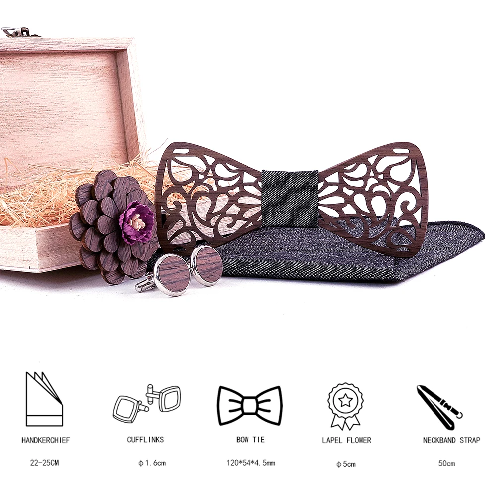 Weihnachtsgeschenk Holzfliegen Gentleman Bräutigam Holzkrawatten Schmetterling Hochzeit Party Fliegen Schmetterling Holzkrawatte für Männer