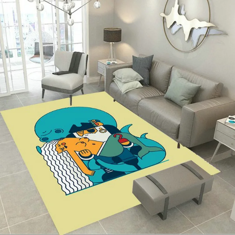 Funny Cartoons Carpet 3D Printed Carpet Square Anti-Skid Area Floor Mat Rug Non-slip Mat Dining Room Living Soft Carpet 04