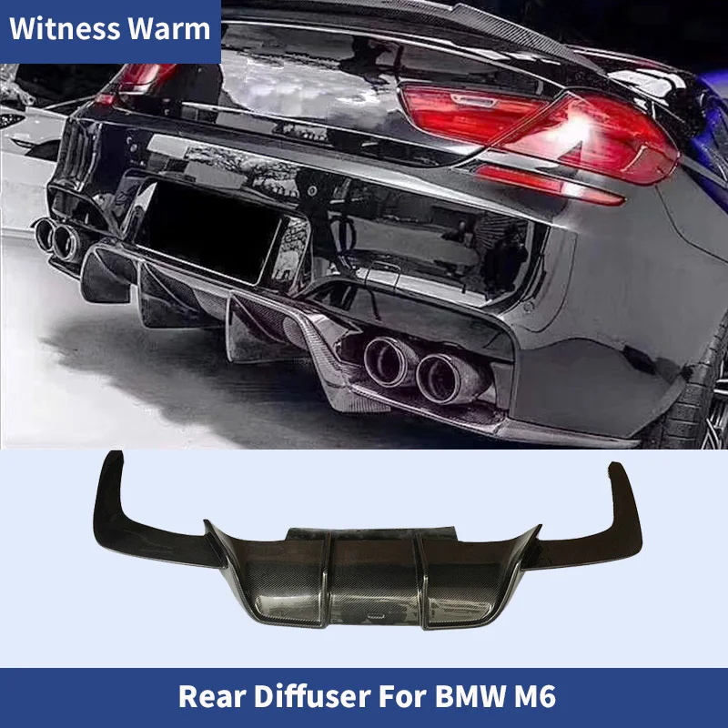 Rear Bumper Lip Diffuser Spoiler for Bmw F06 F12 F13 M6 2012 2013 2014 2015 2016 Carbon Fiber / Unpainted Frp