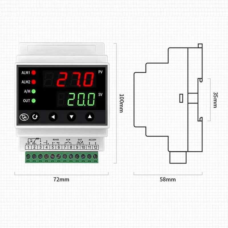 Din PID thermostat digital intelligent temperature controller relay output , SSR output , RS485 communication modbus protocol