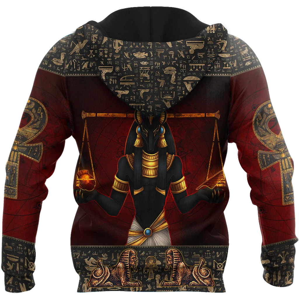 Anubis Ancient Egyptian 3D Printed Mens autumn Hoodie Harajuku Unisex Casual Pullover Streetwear Jacket Tracksuits DK120