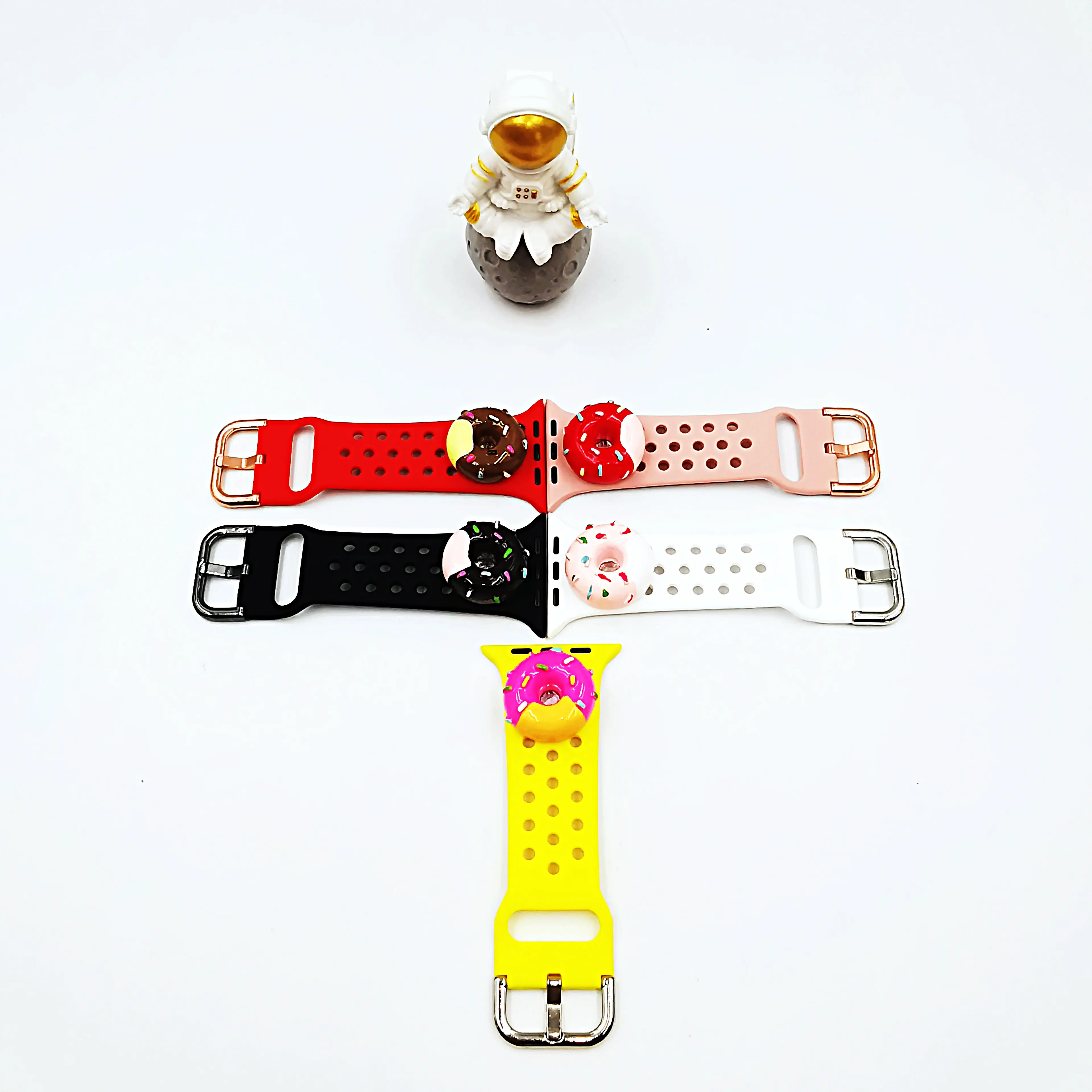 Donut เรซิ่นอุปกรณ์เสริมสำหรับสมาร์ทนาฬิกาสร้อยข้อมือ Charm ตกแต่ง Charms สำหรับ Apple นาฬิกาซิลิโคน