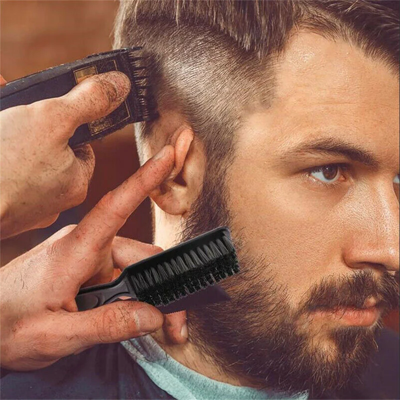 Professional Hair Cleaning Brush Wooded Handle Beard Brush Hairdressing Styling Tool Broken Hair Remove Comb Soft Man Hair Comb