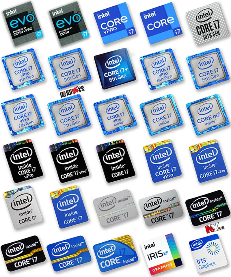 Original Core i7 3 4 5 6 7 8 9 10th Generation Laptop Desktop CPU Label Sticker