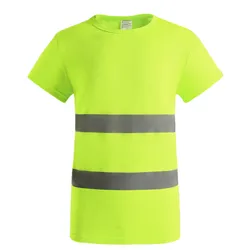 2021 men's fluorescent bright T shirt men/women leisure sports cycling work men's shirt safety reflective loose large size