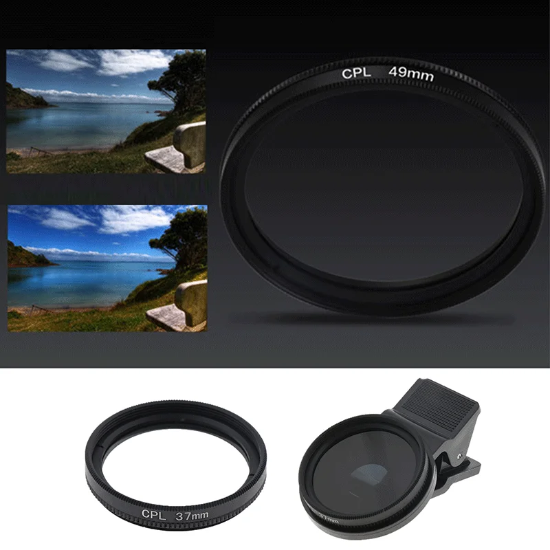 Camera Filter 37mm Professional Phone Camera Circular Polarizer CPL Lens Filter For iPhone 7 for Samsung Galaxy for Huawei