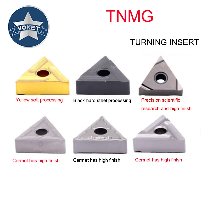 

VOKET Precision slotting TNMG TNGG 160402R-F cermet triangle alloy turning inserts for medium, rough and finishing