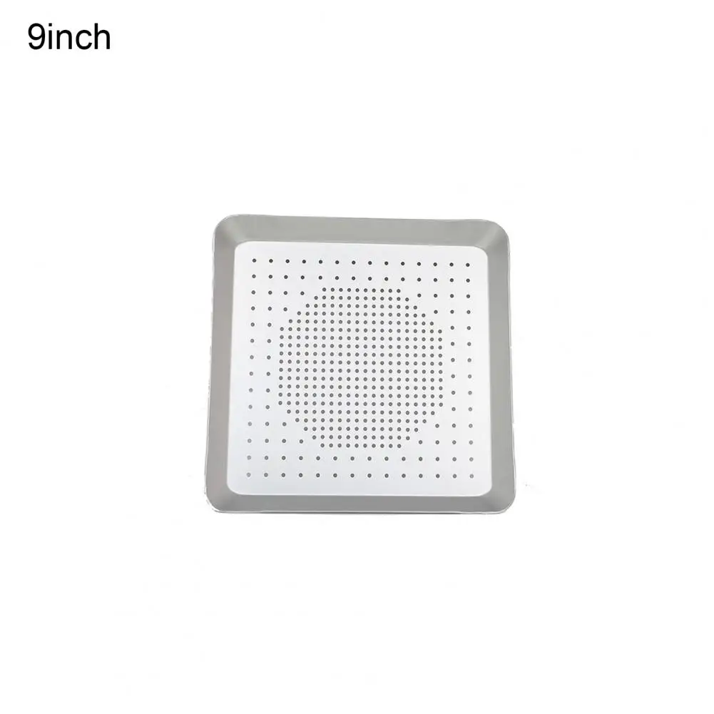 8/9/10/12/15 16 Inch Pizza Pan Baking Dishes Square Non-Stick Aluminium Alloy Punching Mesh Pizza Baking Pan Tray Kitchen Tool