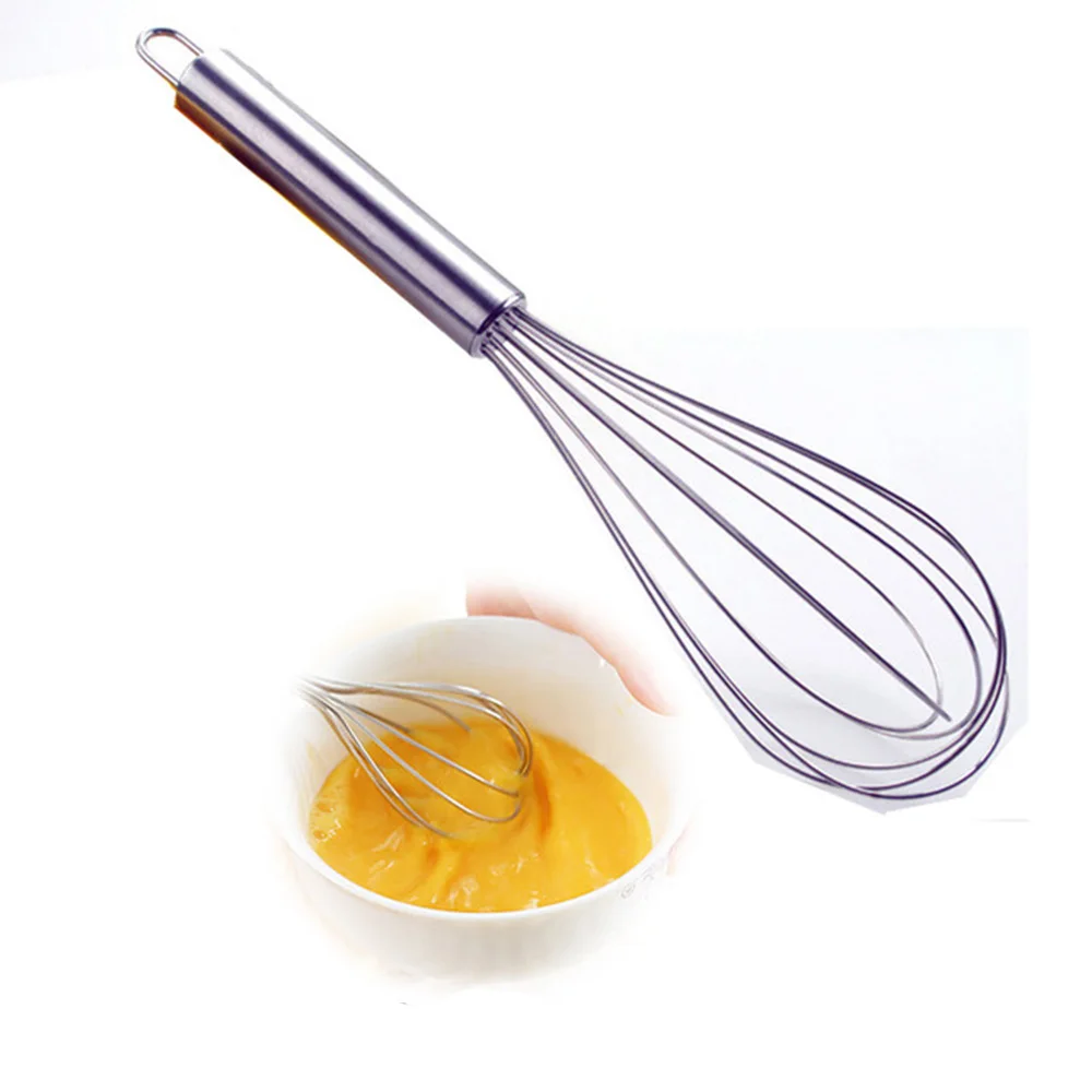 10 Inch Stainless Steel Balloon Wire Manual Egg Beater Baking Utensil Milk Cream Butter Whisk Mixer Kitchen Batidor De Huevos