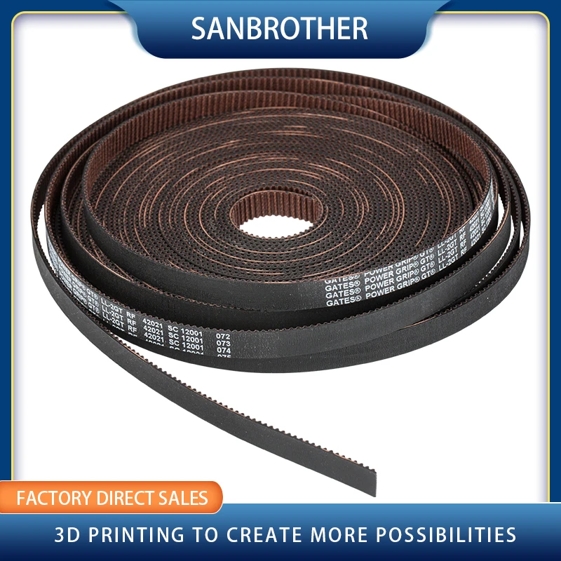 Correa de distribución síncrona abierta GT2 LL-2GT RF 2GT, ancho 6/9/10/12/15mm, goma de Bajo polvo, baja vibración, puertas VORON para impresora 3D