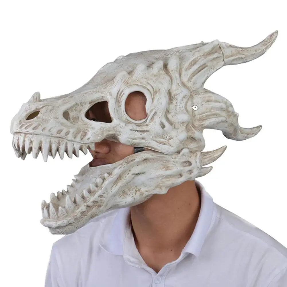 

New Dragon Mask Movable Jaw Dino Mask Moving Jaw Dinosaur Decor Mask For Halloween Party Cosplay Mask Decoration