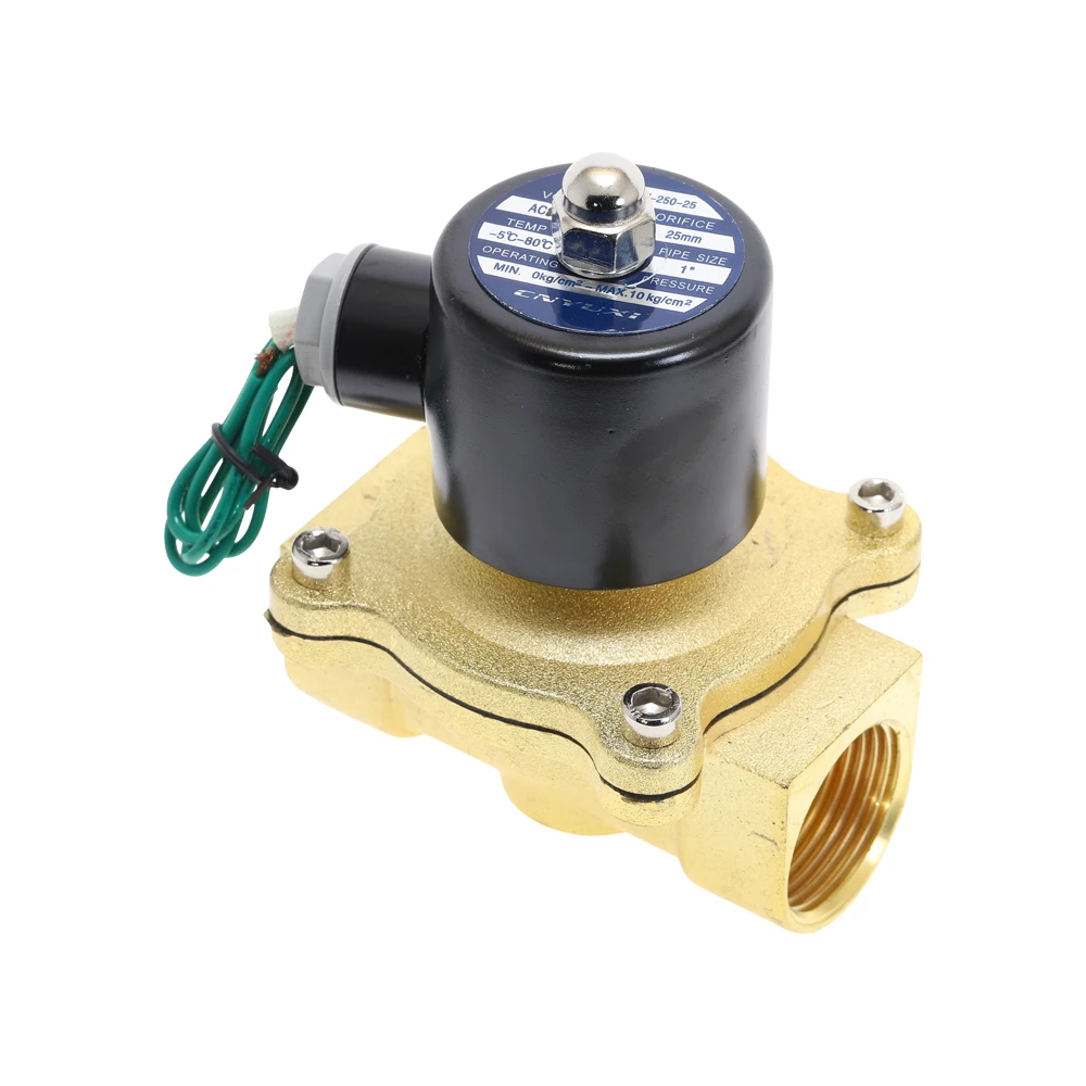 Electric 2W Solenoid Valve Brass Pneumatic Valve  Normally Closed for Water / Oil / Gas 1/8\'\' 1/4\'\' 1/2\'\'  2W025 2 2W200 2W50