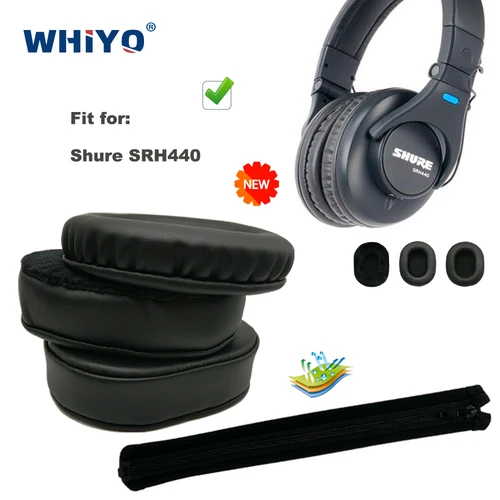 교체 이어 패드 Shure SRH440 SRH-440 SRH 440 헤드셋 부품 가죽 쿠션 벨벳 Earmuff 이어폰 슬리브 커버