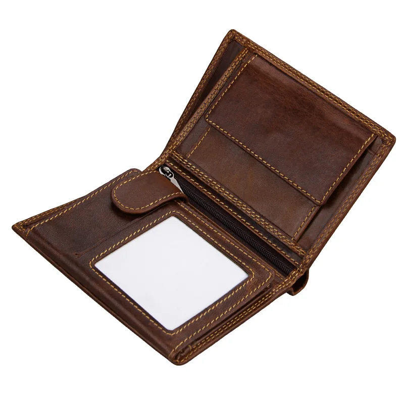 Free Engraving Name Men Wallets 100% Genuine Leather Men Wallets High Quality Coin Purse Pocket Money Bag For Gift carteira