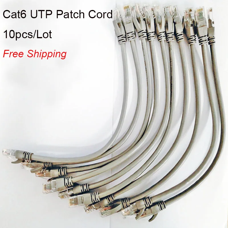 

MORLDGJ 10pcs/Lot 0.5ft 0.65FT 1FT CAT6 UTP Round Cable Ethernet Cables Network Wire Cable RJ45 Patch Cord Black Lan Cable