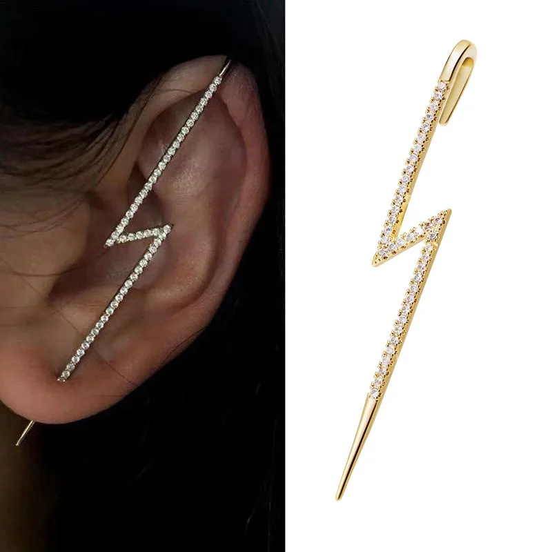 1Pieces Lightning Wrap Crawler Hook Earrings For Women Ear Needle Piercing Stud Earring Fashion Party Jewelry