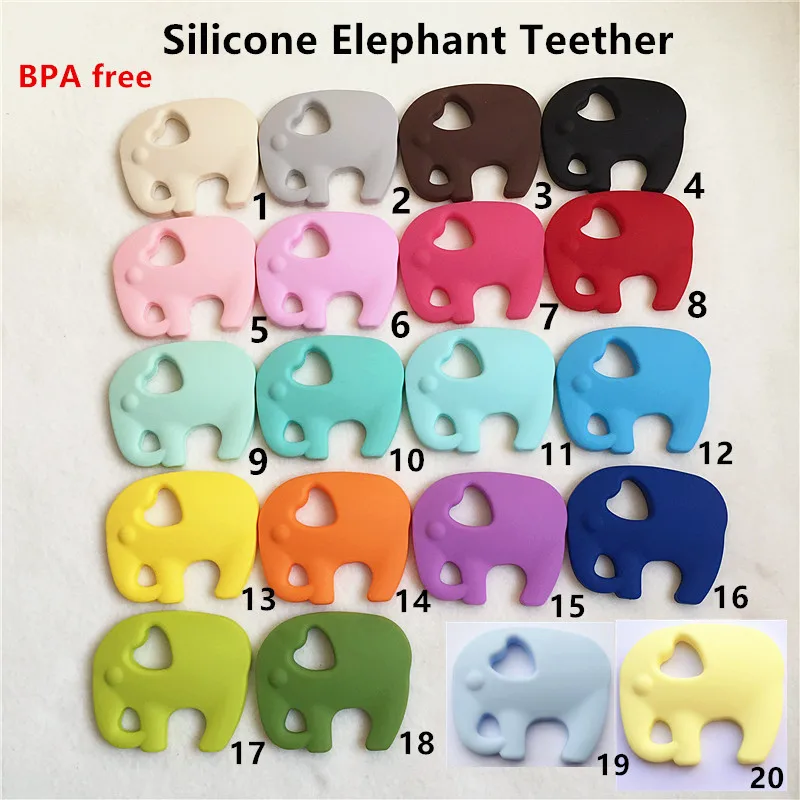 

Chenkai 5PCS BPA Free DIY Baby Shower Silicone Elephant Teether Pacifier Dummy Nursing Soother Sensory toy gift Accessories