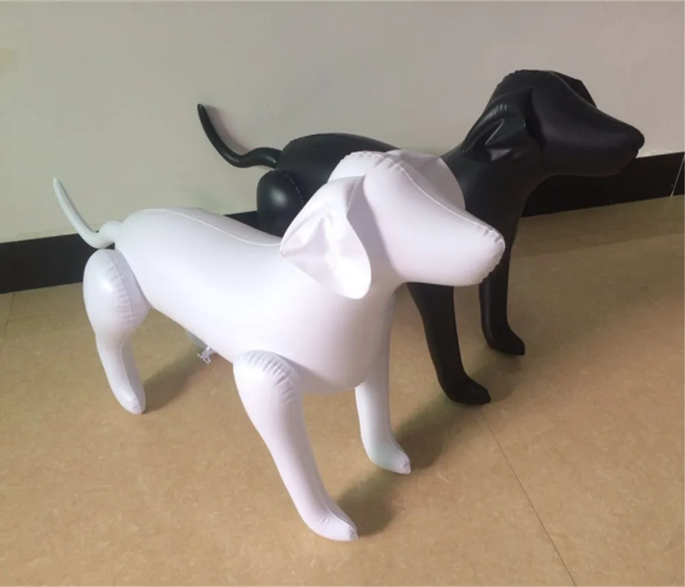 Plastic inflatable dog model pet shop props puppy clothes photo tools simulation animal toys