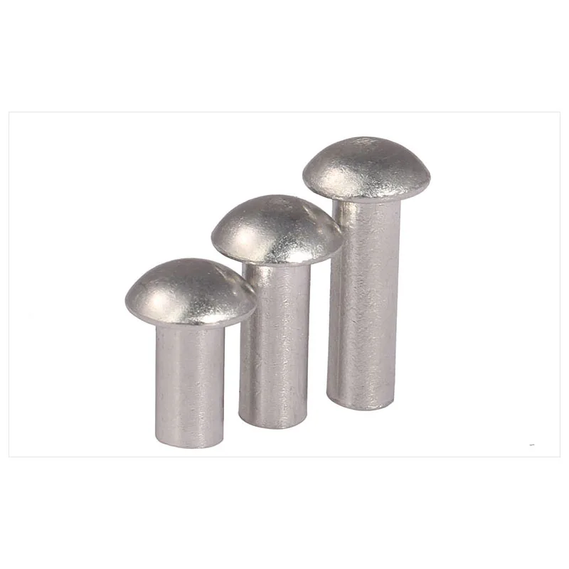 Aluminum Solid Round Head Rivet Alloy Self-plugging Rivet Semi-round Head Hammer Type Solid Rivet GB867