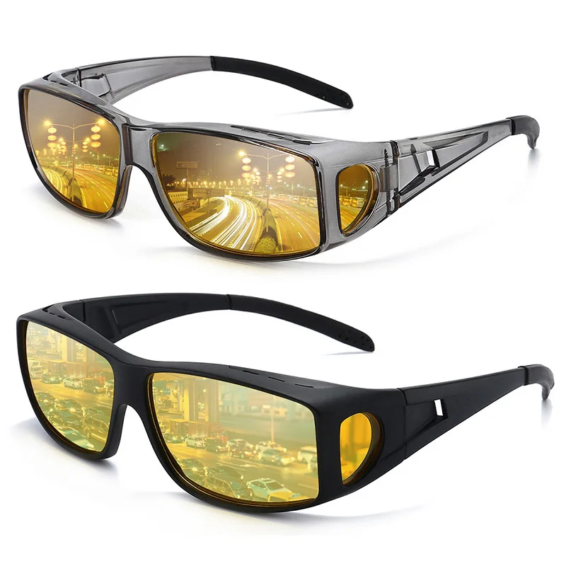 Night Vision Glasses Men Women Polarized Sunglasses Yellow Lens Anti-Glare Goggle Night Driving Sun glasses UV400 Eyewear E202