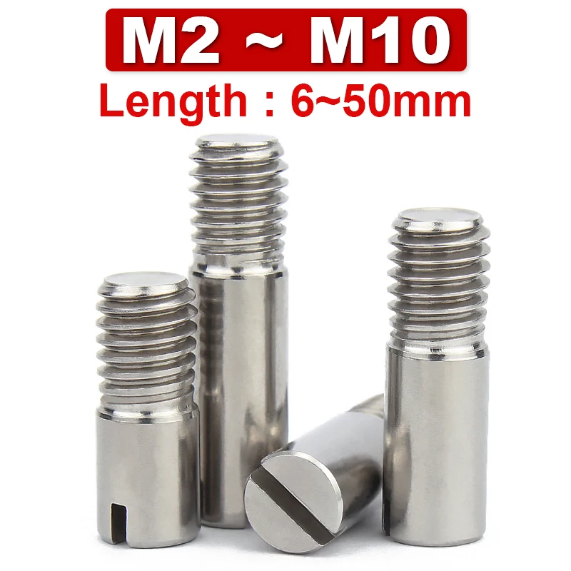 

304 Stainless Steel M2M2.5M3M4M5M6M8M10 One-word Groove External Thread Cylindrical Pin Positioning Pin Slotted Pin Screw GB878