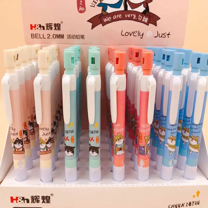 2.0 Mechanical Pencil Graphite Lead Refill Cartoon Kawaii Dog Cat Drawing Design Painting Automatic Pencil