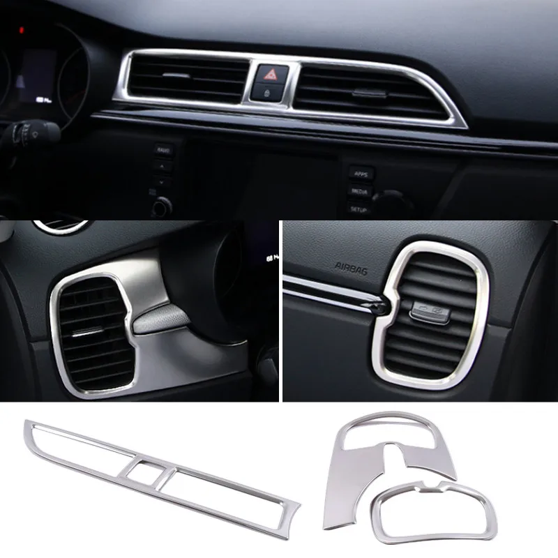 For Kia Rio 4 x line Accessories air outlet circle cover x-line interior mouldings car-styling Stainless trim decoration 2017 18