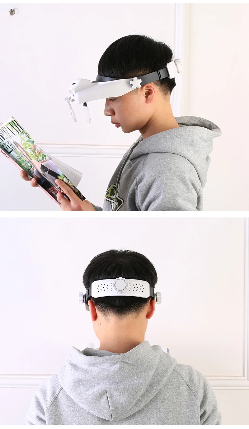 Imagem -06 - Lupa Multi-funcional Bandana Lupa com Lentes Substituíveis Led Cabeça Montada Lupa Relógio Ferramenta de Reparo