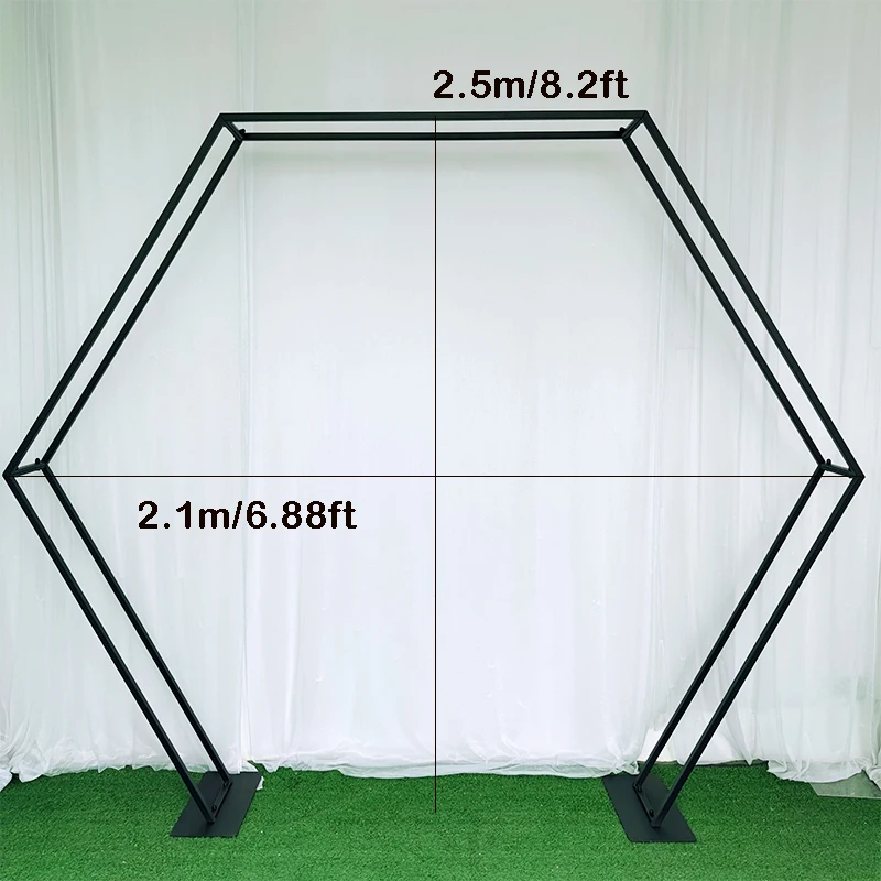 

HVAYI-Hexagonal Arch Iron Frame, Wedding Props, Party Decoration, Background Road, Fake Flower Stand