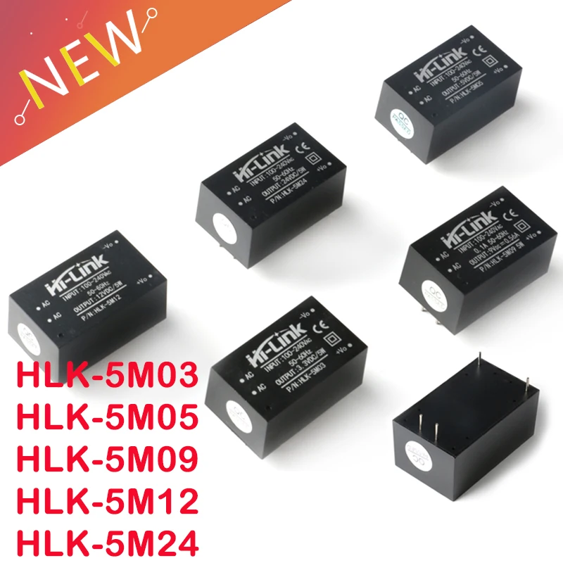 AC-DC 220V to 5V 3.3V 12V 24V 5W 5V700mA Power Supply Module AC DC Step Down Buck Module HLK-5M03 HLK-5M05 HLK-5M12 HLK-5M24