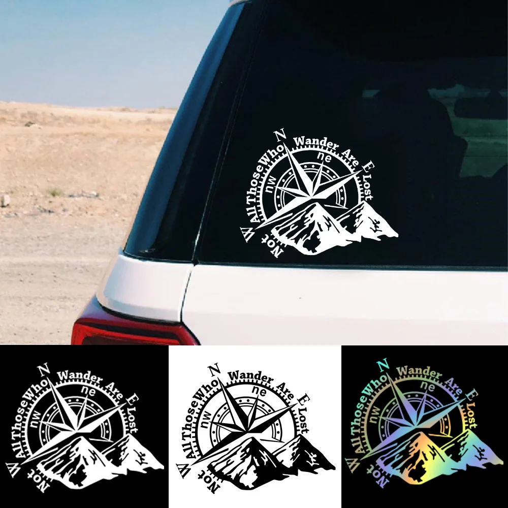 

Fashion Mountain Compass Car Sticker Vinyl Stickers Car-Styling Decals For Auto Decal Interesting Reflective Car Decoration