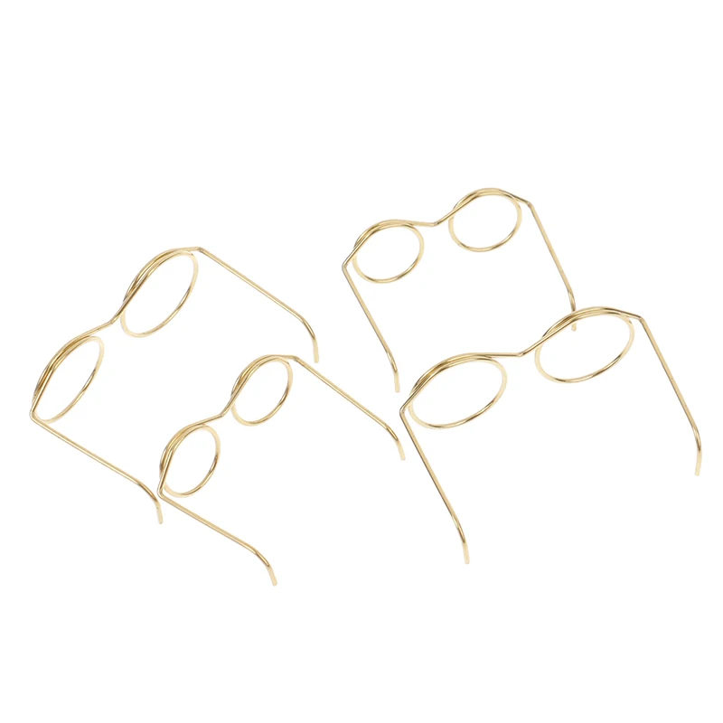 10pcs New Fashion Gold Round Glasses Frame Lensless For Doll Decor Accessories