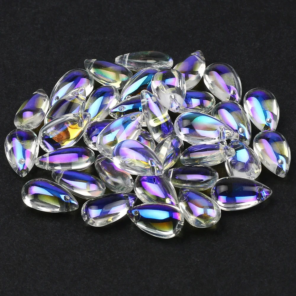 9mm 14mm Water Drop AB Czech Glass Beads Crystal Charms Beads For Jewelry Making Diy Bracelet Necklace Earrings Accessories