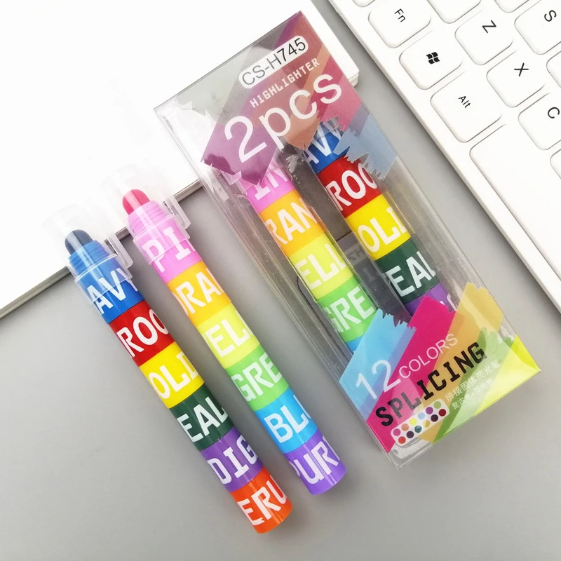 Splicing Rainbow Pastel Highlighter for School Stationery