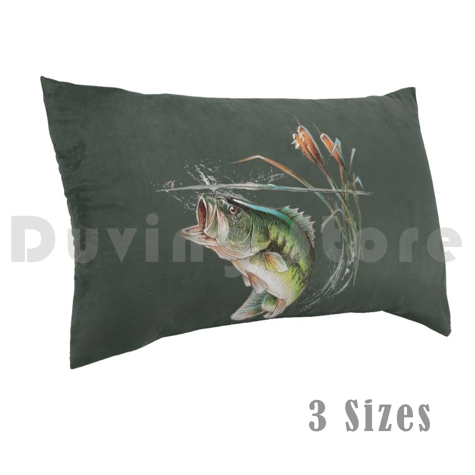 Pillow Case Bass Sketch Hat Bass Sketch Largemouth Largemouth Bass Fish Fishing Wildlife Freshwater