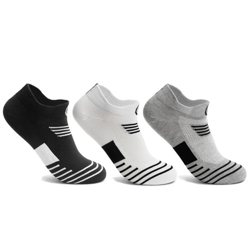 Spring Summer Athletic Sport Socks For Mans Solid Striped Mesh Breathable Travel Outdoor Basketball Bike Running Football Socks