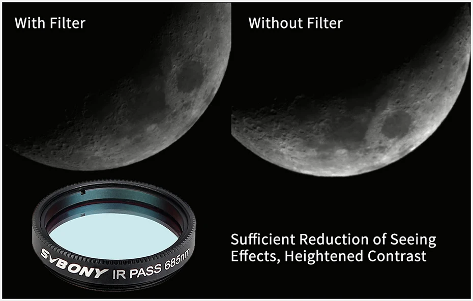 Svbony SV183 1,25/2'' IR-Pass-Filter 1¼' (685 NM) Reduziert die Wirkung von Bildstörungen bei der Planetenfotografie, verbessert den Kontrast – Detail 16
