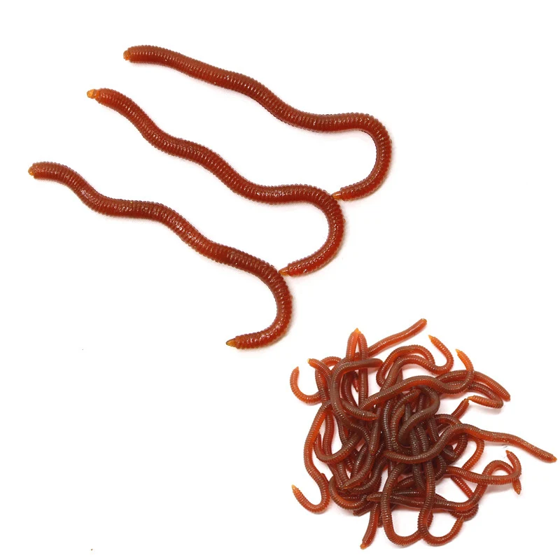 10 sztuk realistyczne 4 kolory Earthworm robaki na przynętę sztuczna przynęta wędkarska 8cm miękkie przynęty silikonowe krewetki smak dodatek przynęty Tackle