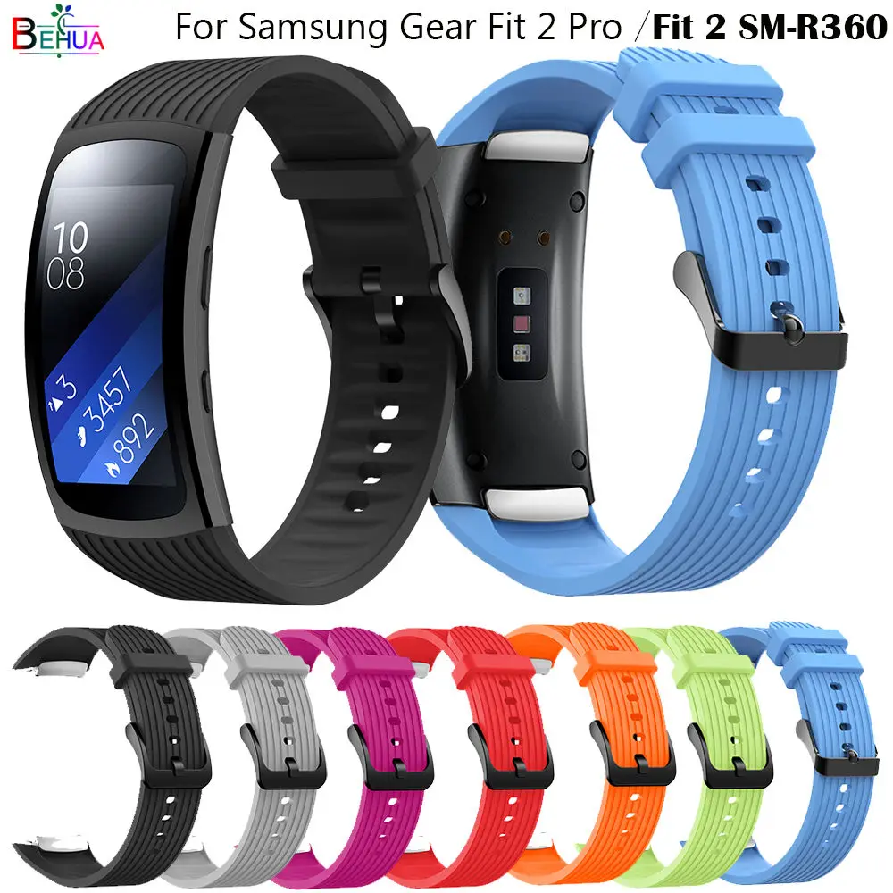 BEHUA WatchBand Strap For Samsung Gear Fit 2 Pro bracelet sport Silicone WristBand For Samsung Fit2 SM-R360 waterproof L/S size