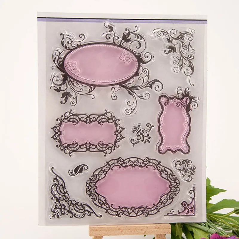 Retro Frame Silicone Transparent Seal DIY Butterfly Clear Stamp Rubber Stationery Supplies Scrapbooking