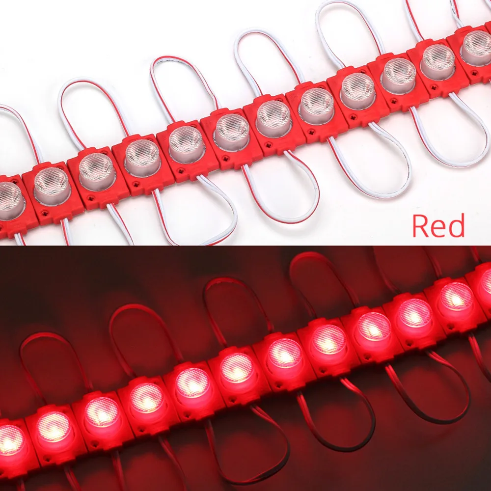 10 Stück LED-Streifenmodul, 12 V, COB-Licht mit Linse, Werbedesign, Schild, Hintergrundbeleuchtung, Shop-Banner, wasserdicht, Weiß, Rot, Grün, Blau – Detail 6