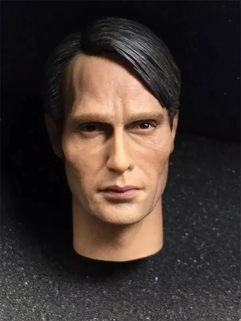 Auf Lager Für Verkauf 1/6th Mads Mickelson Hannibal Männlichen Kopf Skulptur Für Übliche 12 zoll Puppe Action Figure