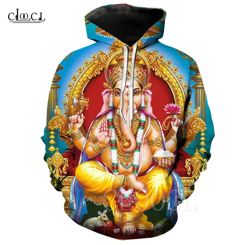 Lord Ganesha Hoodies Autumn Winter Hoody Tracksuit Print 3D Hindu Elephant-headed God of Wisdom Men/Women Hip Hop Hoodie Hoddies