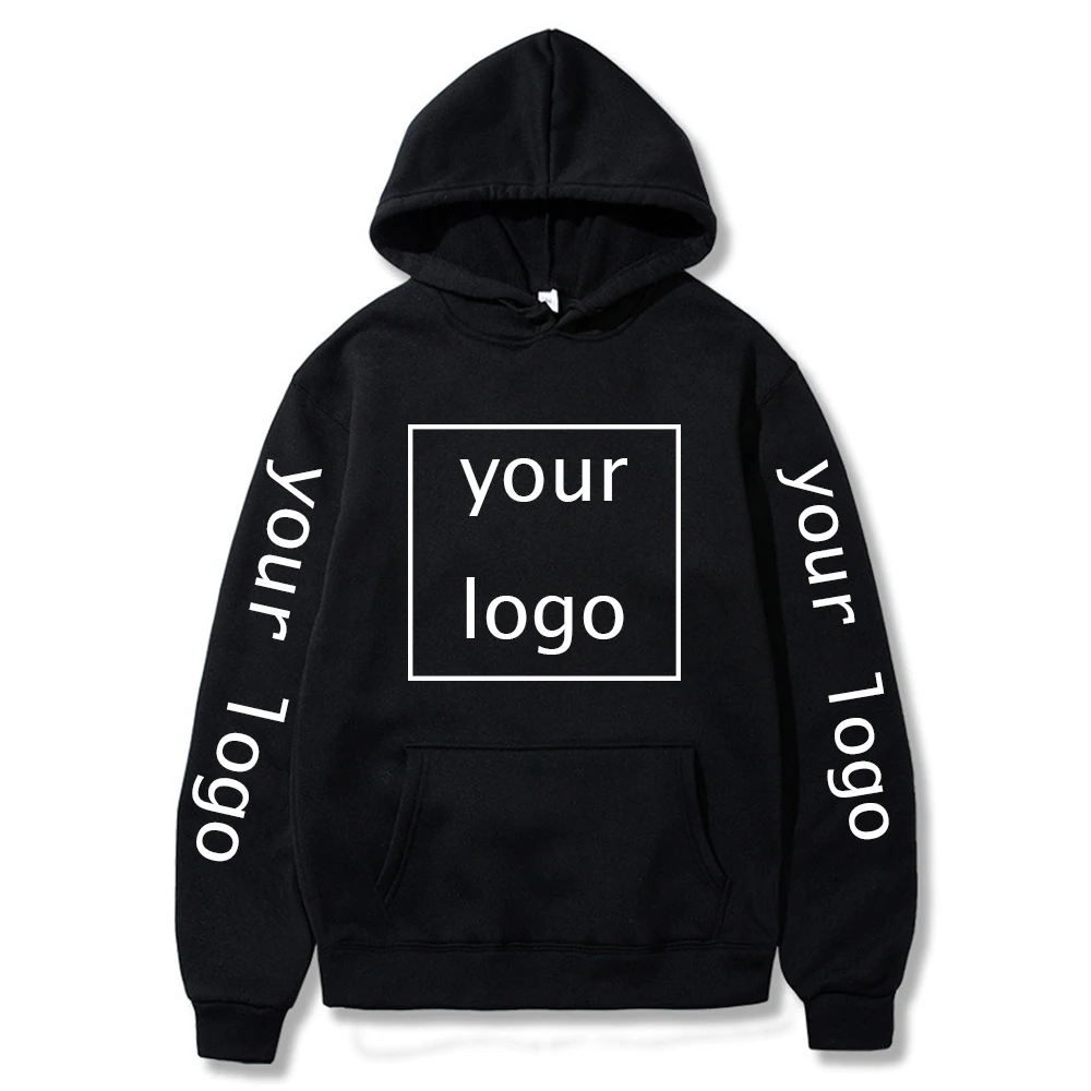 Fashion Diy Logo Image Print Hoodies Korean Style Pocket Pullovers Sport Casual Sweatshirt Casual Clothes Size Xs-4Xl