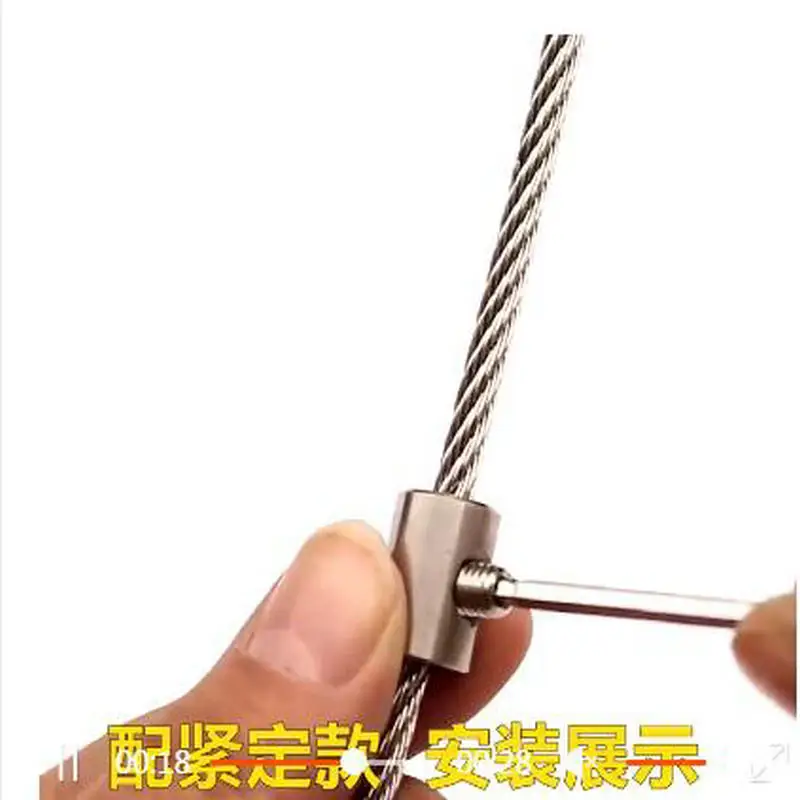 HQ BH01 Stainless Steel SS304 Round Clamp Wire Rope Clip with Hexagon Grub Screw or Butterfly Bolt for 2-12MM Wire