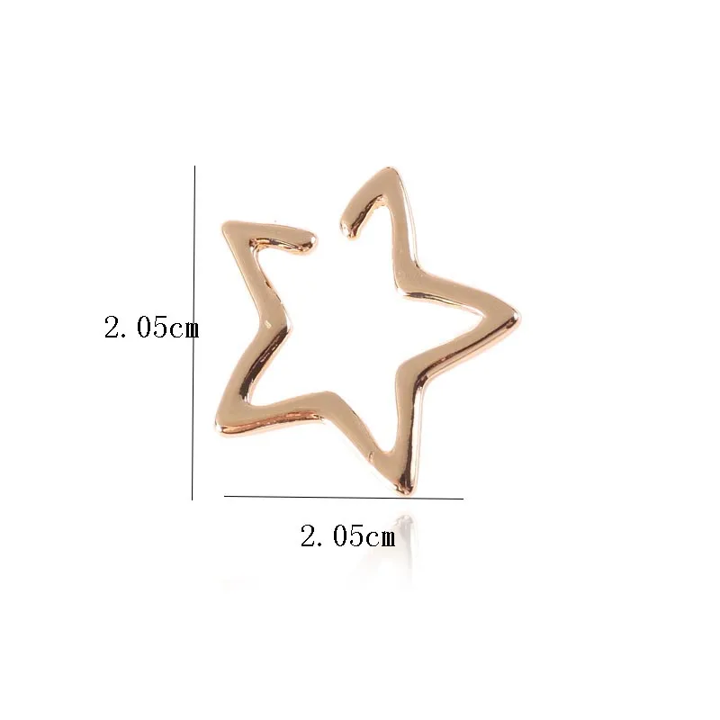 Gold Color Star Ear cuff without Piercing Clip earrings female Boho Vintage Fake Cartilage Earring For Women Men Earclip Jewelry