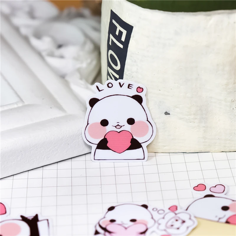 40PCS Creative Cute Little Panda Paper Sticker Decoration DIY Ablum Diary Scrapbooking Label Sticker Cute Stationery Decorative