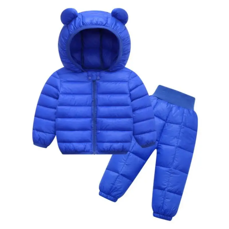 2024 New Children\'s Clothes Sets Winter Girls and Boys Hooded Down Jackets Coat-Pant Overalls Suit for Warm Kids Clothin 0-5Y