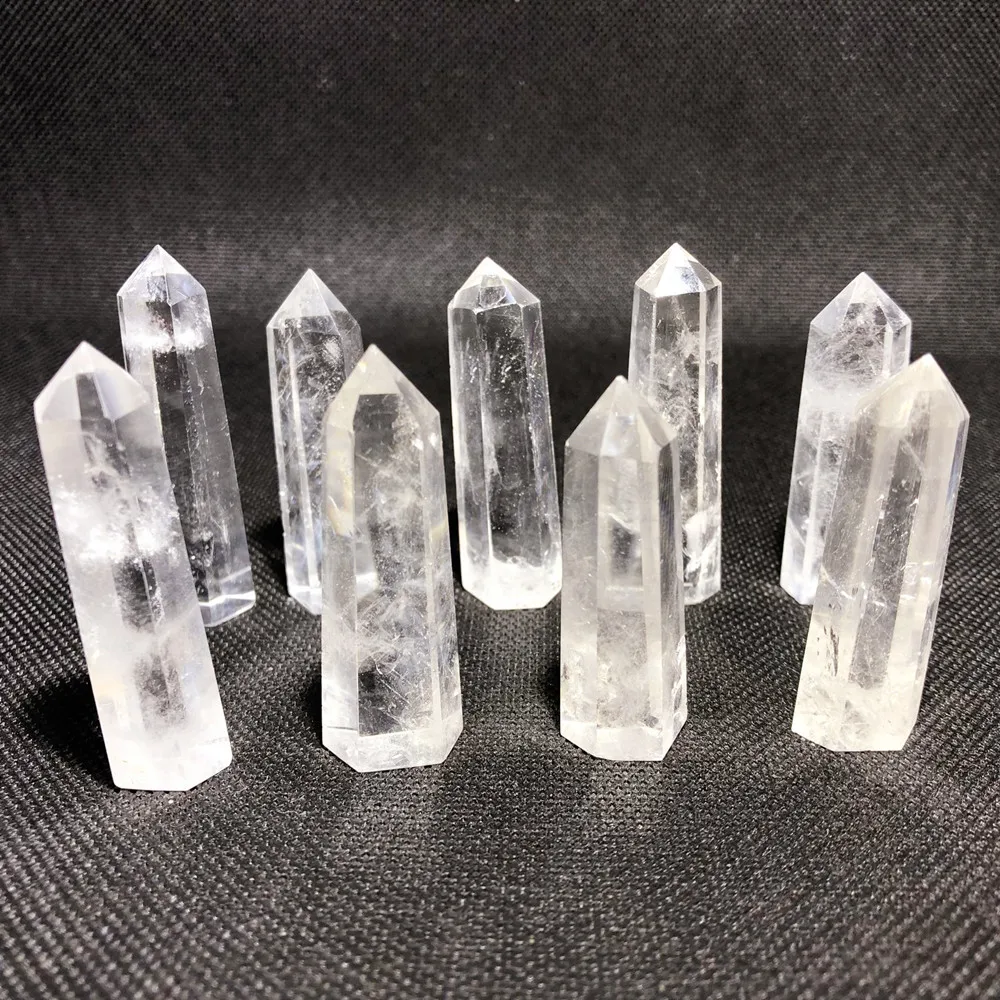 

clear quartz crystals wand point obelisk gemstones polished spiritual decor healing reiki fontaine decoration maison arredo casa