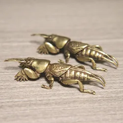 Insect Mole Cricket Figurines Miniatures Tea Pet Desktop Ornament Vintage Brass Animal Statue Home Decoration Accessories Crafts